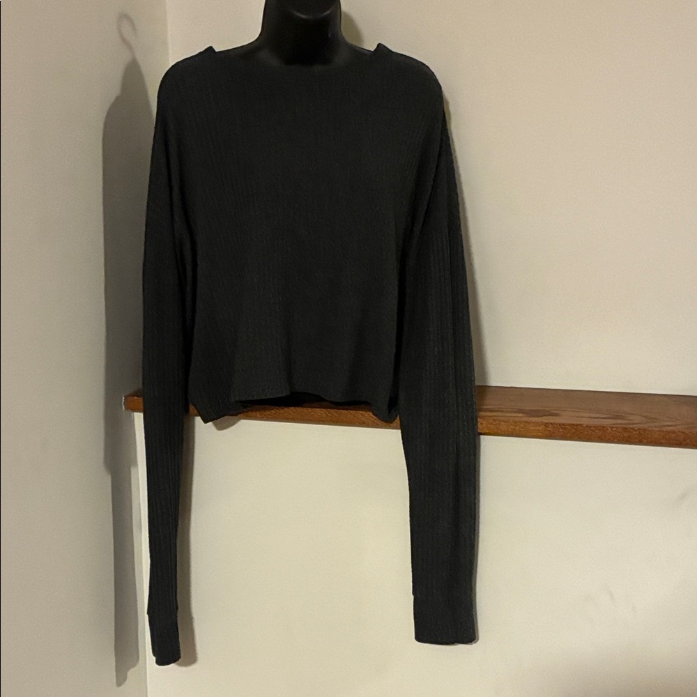 Beyond Yoga Black Ribbed Sweatshirt